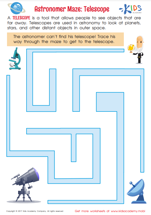 astronomer maze worksheet