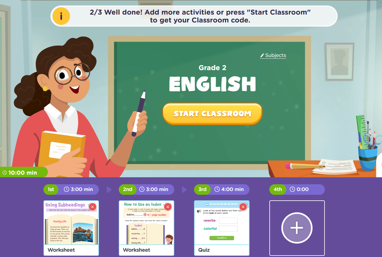 screenshot of English Classroom