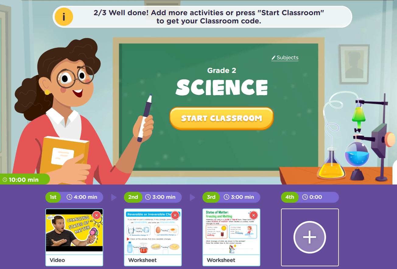 screenshot of Science Classroom