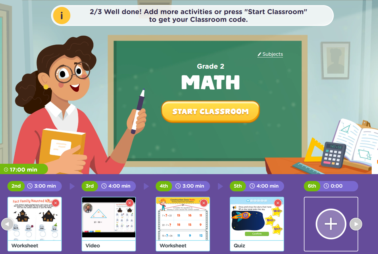 Screenshot of Math Classroom