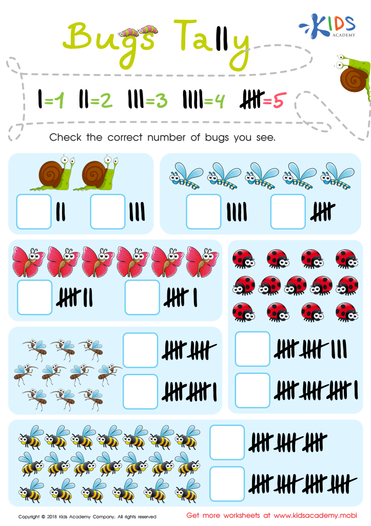 bugs tally worksheet