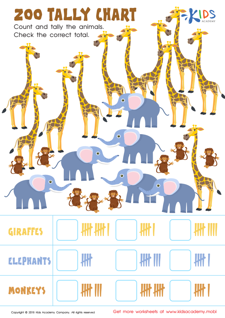 zoo tally chart worksheet