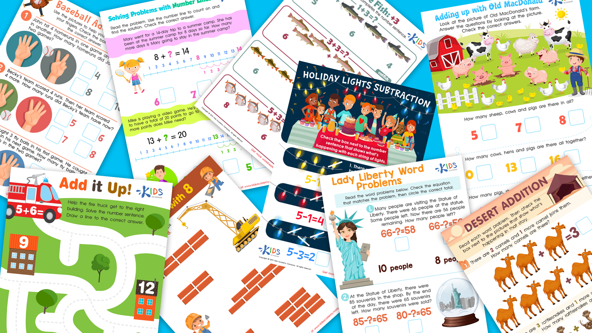 Blog post Easy Addition and Subtraction Worksheets for Kindergarten main image