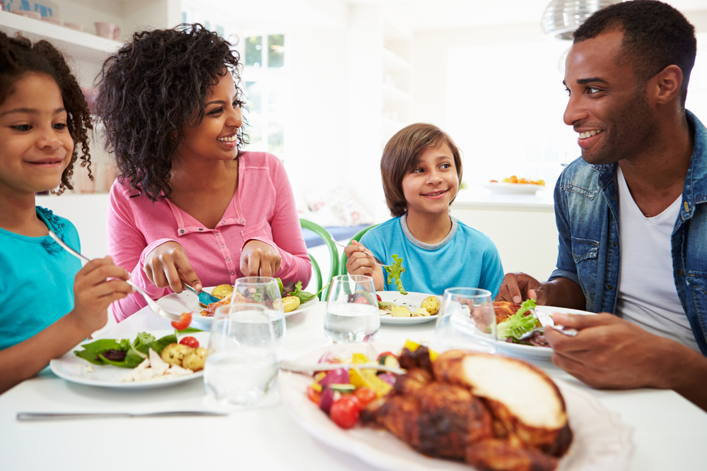 family having dinner