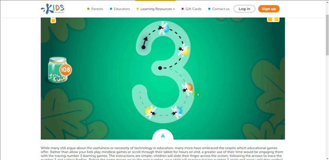 Kidsacademy number 3 game