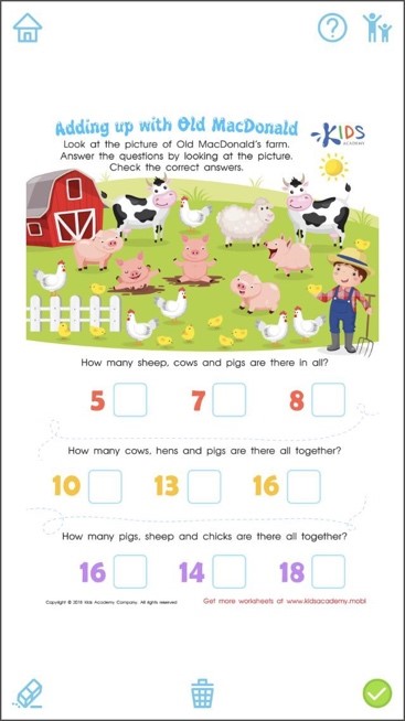adding up with old macdonald worksheet