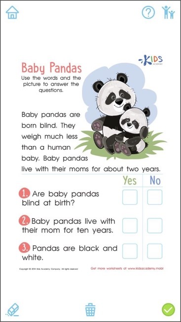 baby pandas worksheet