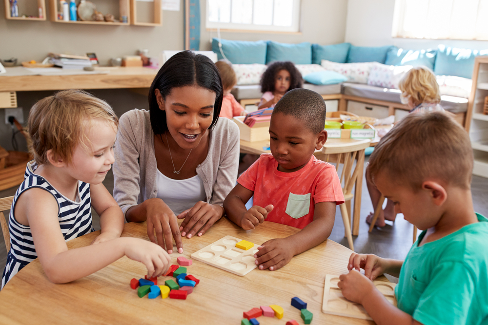 teacher with kids