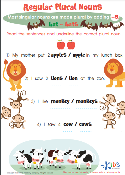 efficiëntie onderwijzen vaak Grammar. Parts of Speech for 2nd Grade. Singular and Plural Nouns. | Article