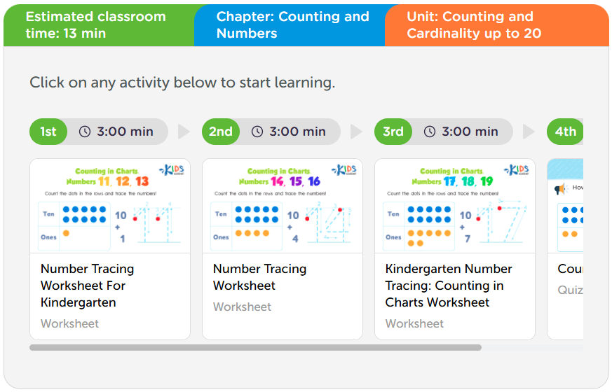 math lesson numbers to 20