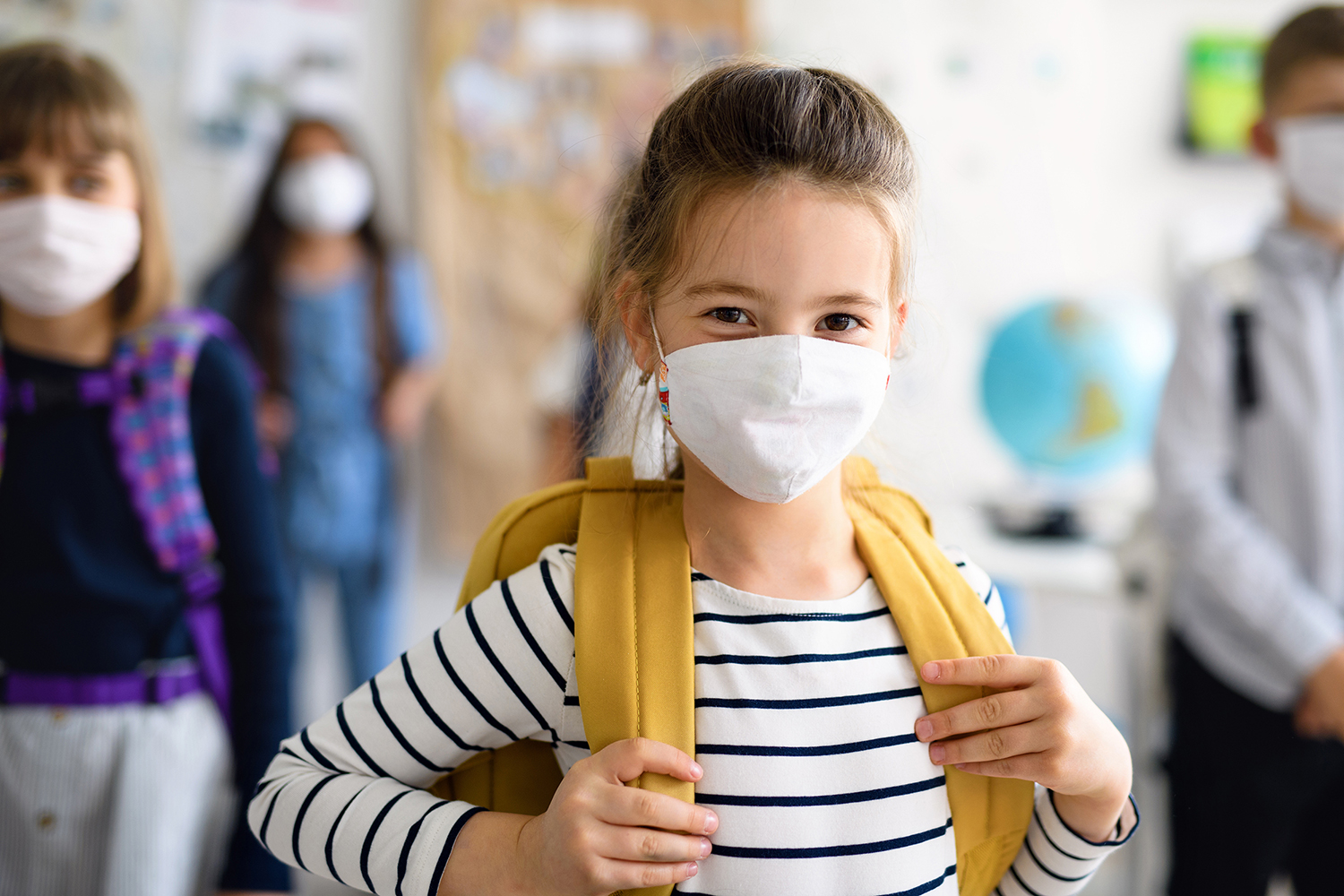 a pupil in mask