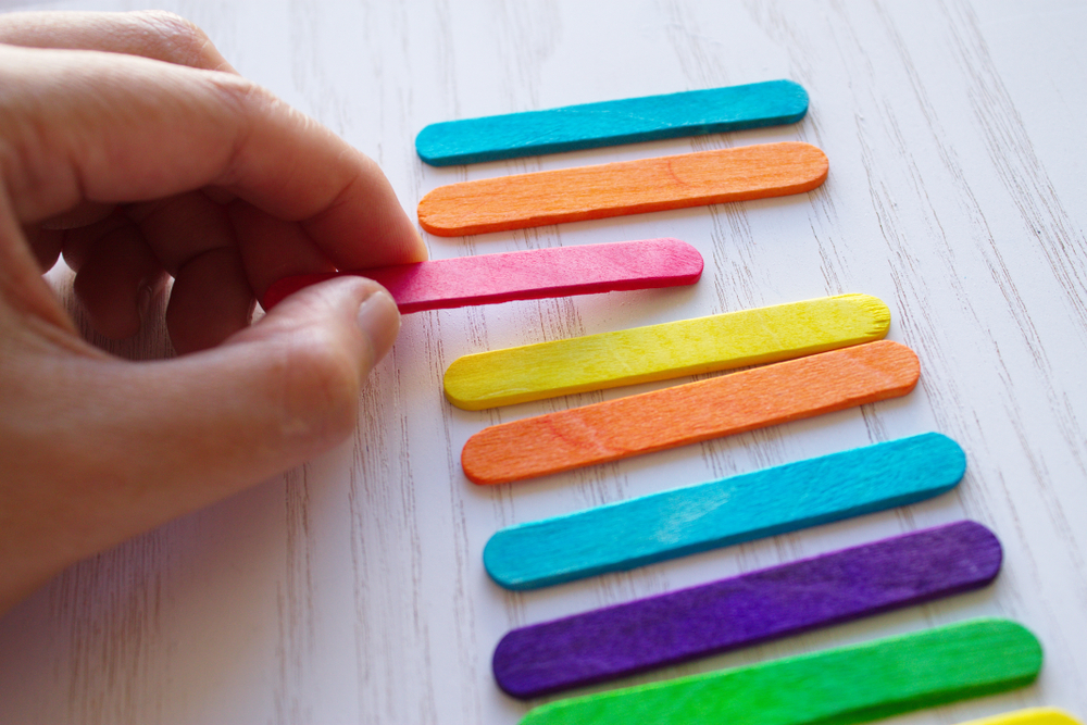 Colored craft sticks.