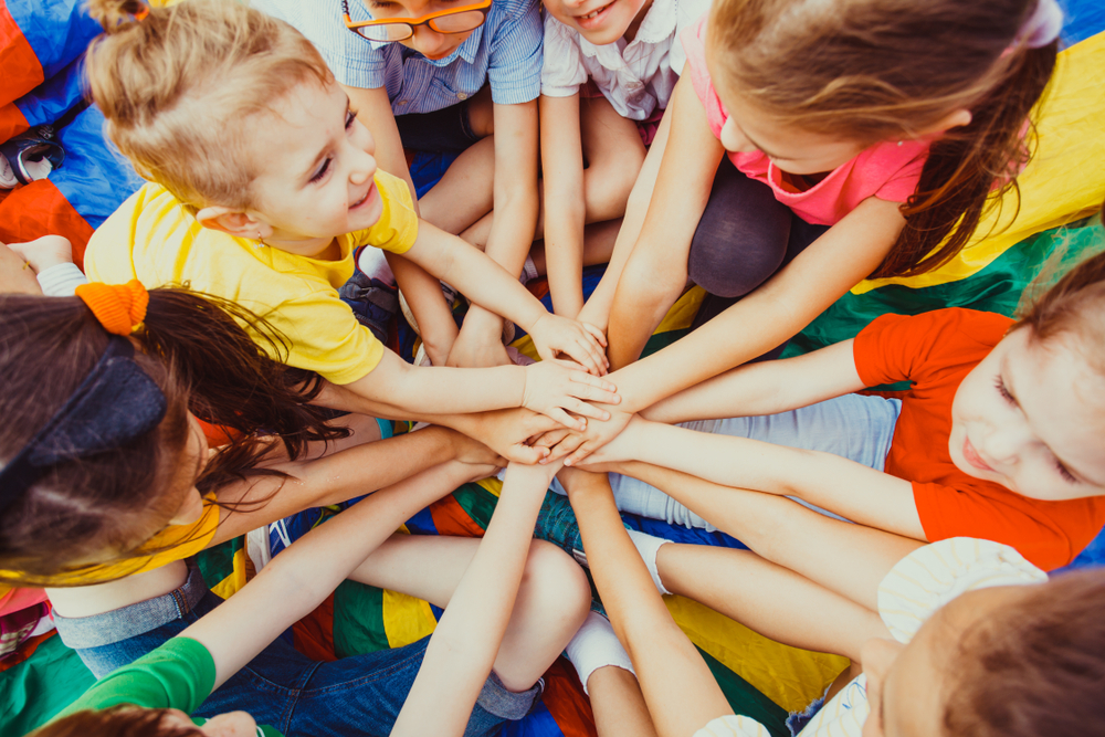 children holding hands