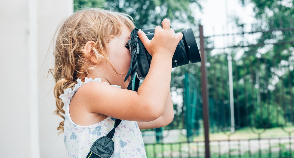 child with photo