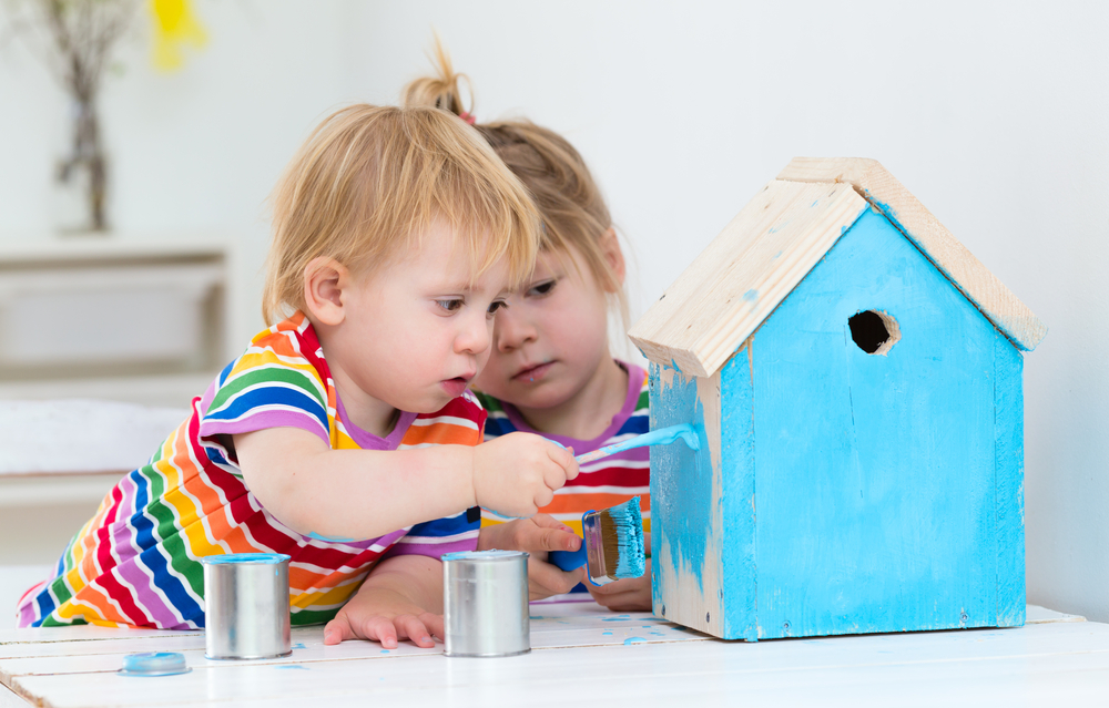 Painting birdhouse