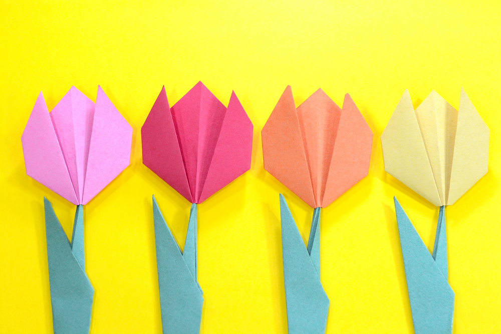 Origami tulips.