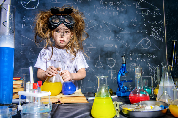 a girl in chemichal class