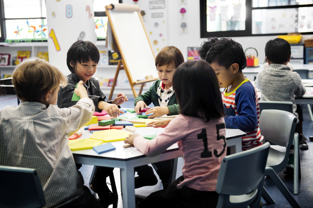 Children crafting.