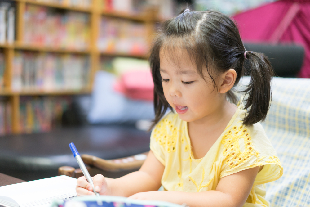 Child studying