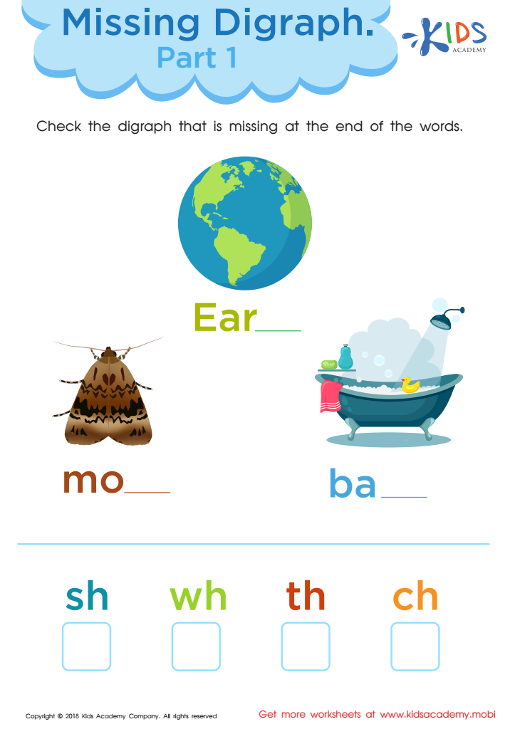 worksheet on digraphs for grade 1
