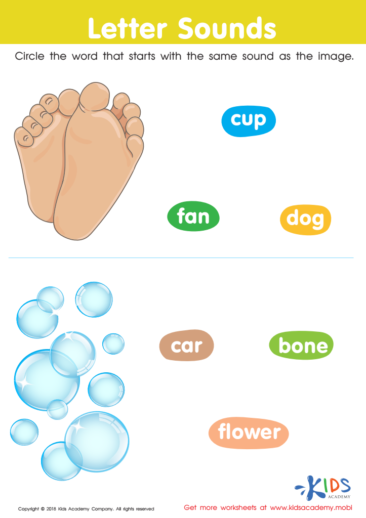 worksheet on letter sounds for grade k