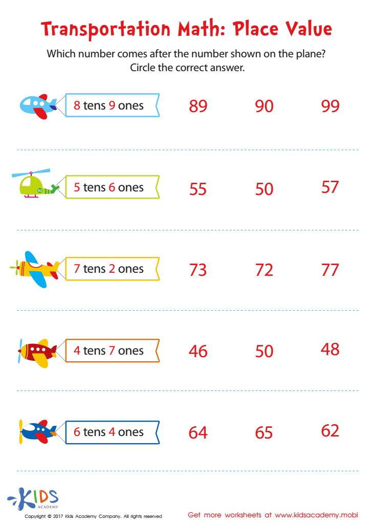 place value worksheet for grade 1