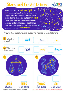 stars and constellation worksheet