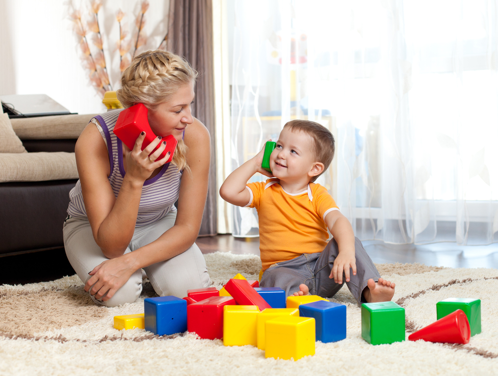 mom playing with his kid