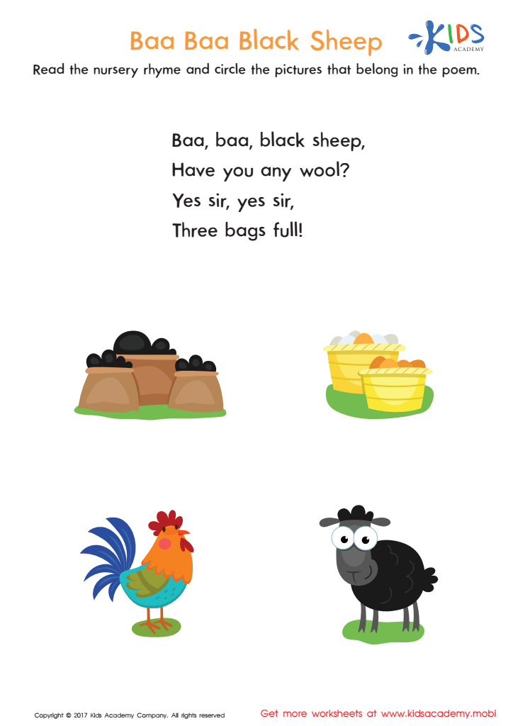 baa baa black sheep worksheet