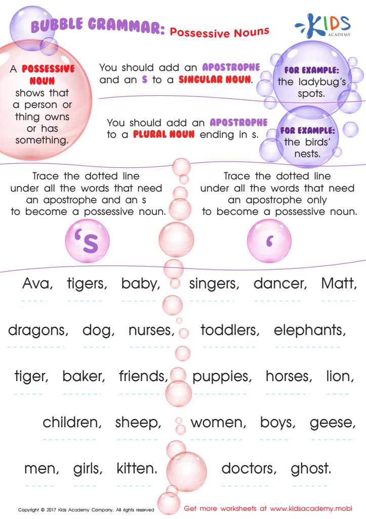 possessive nouns worksheet