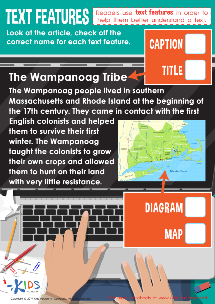text features worksheet