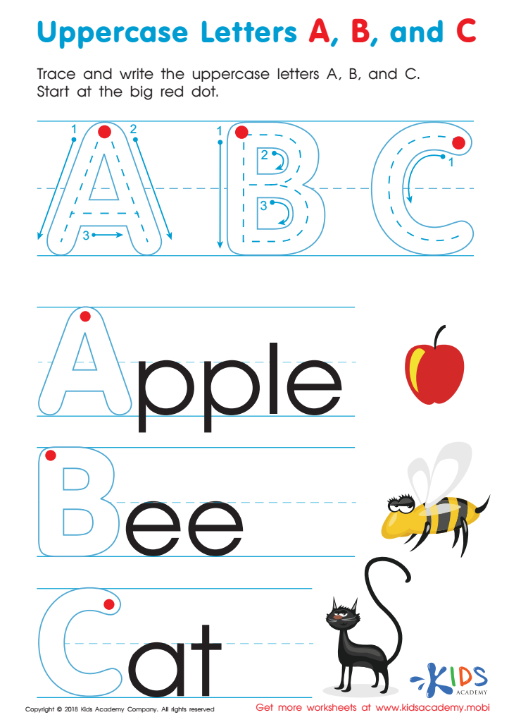 uppercase letters abc worksheet