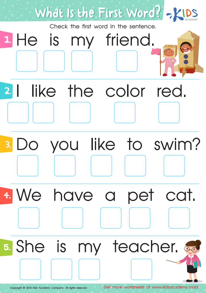what is the first word worksheet