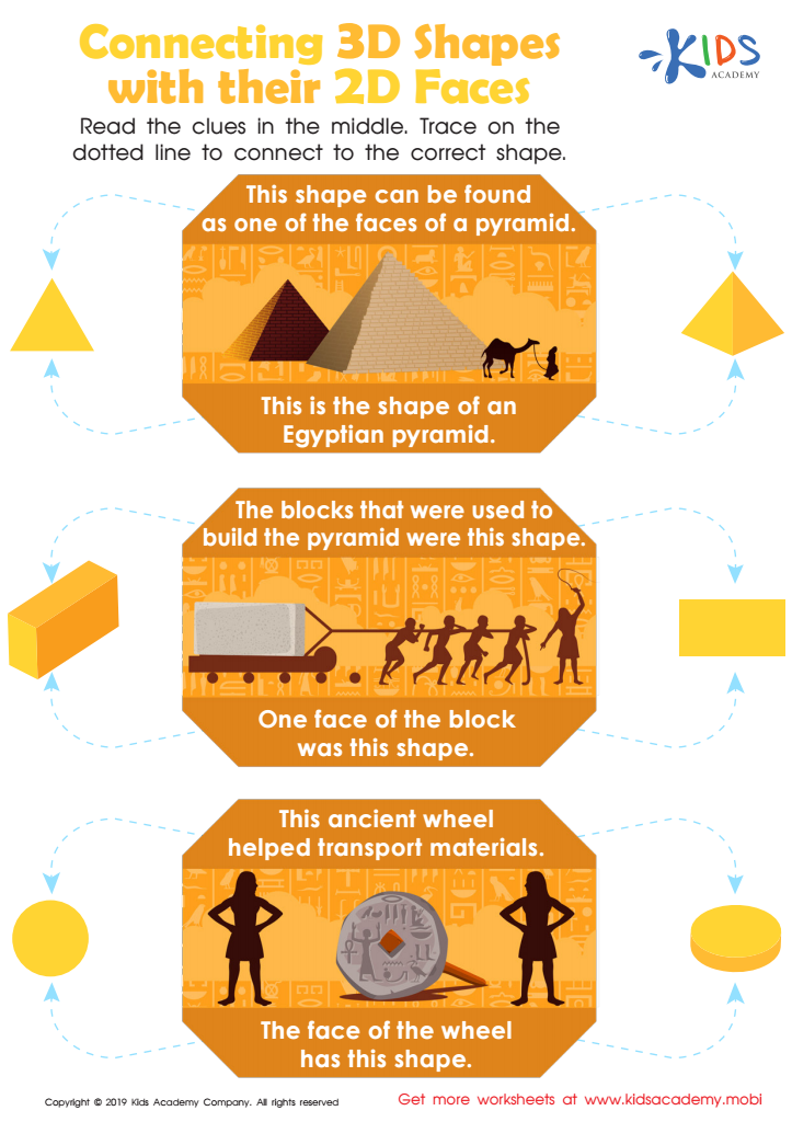 connect 3d shapes worksheet