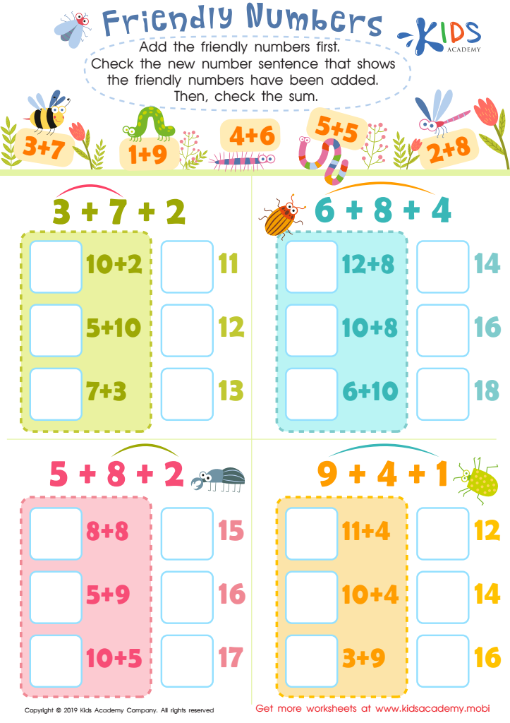 friendly numbers worksheet