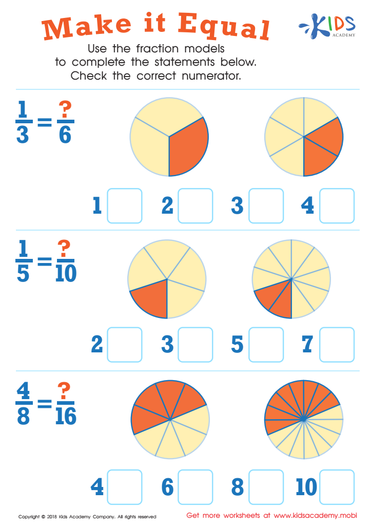 make it equal worksheet