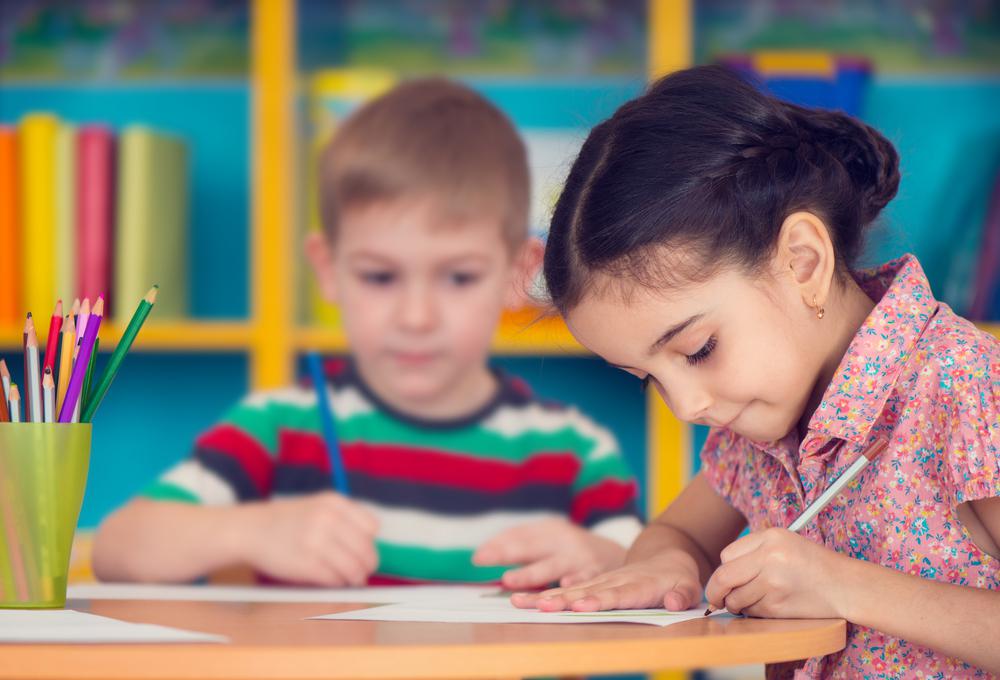 girl and bot writing