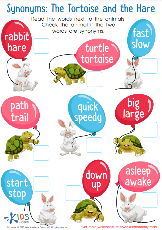 Synonym Check Worksheet for kids