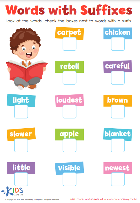 words with suffixes worksheet