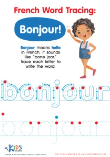 french word tracing
