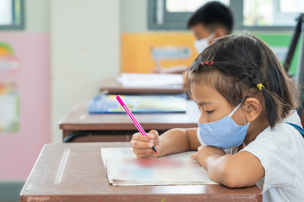 girl is writing