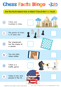 Chess Facts Bingo Worksheet