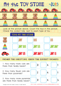 Tally Chart: At the Toy Store Worksheet