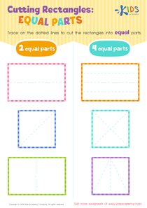 Cutting Rectangles: Equal Parts Worksheet