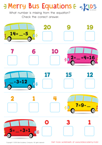 Merry Bus Equations Worksheet