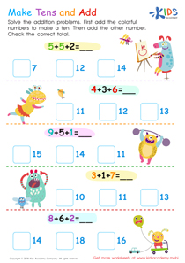 Make Tens and Add Worksheet