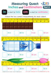 Measuring Quest: Inches and Centimeters - Part 2 Worksheet