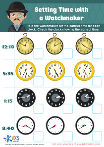 Setting Time with Watchmaker Worksheet