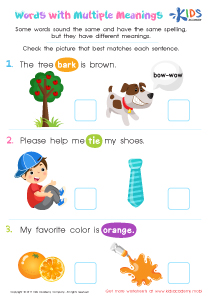Words with Multiple Meanings Worksheet