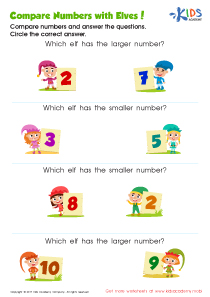 Comparing Numbers Worksheet for Kindergarten